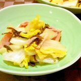 白菜とベーコンのレンジ蒸し　塩昆布和え